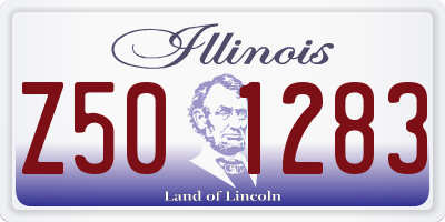 IL license plate Z501283