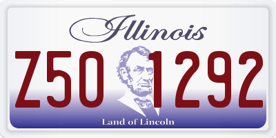 IL license plate Z501292