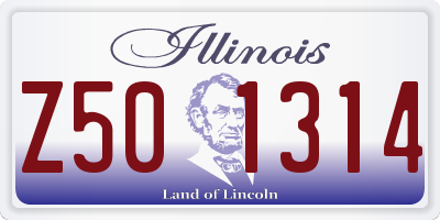 IL license plate Z501314