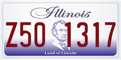 IL license plate Z501317
