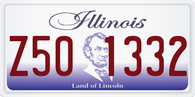 IL license plate Z501332
