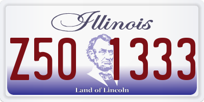 IL license plate Z501333
