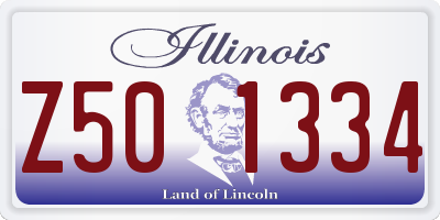 IL license plate Z501334