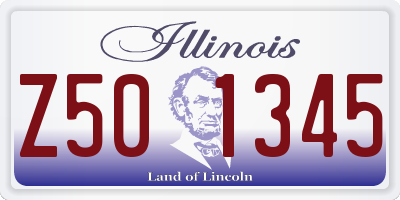 IL license plate Z501345