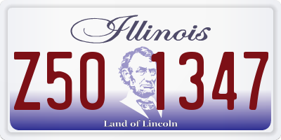 IL license plate Z501347