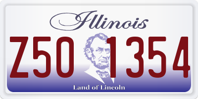 IL license plate Z501354