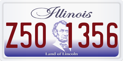 IL license plate Z501356