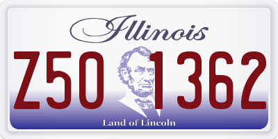 IL license plate Z501362