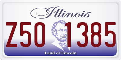 IL license plate Z501385