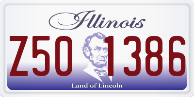 IL license plate Z501386