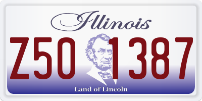 IL license plate Z501387