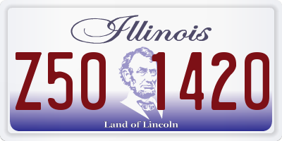 IL license plate Z501420