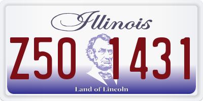 IL license plate Z501431