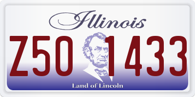 IL license plate Z501433