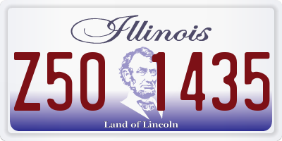 IL license plate Z501435