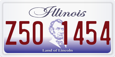 IL license plate Z501454