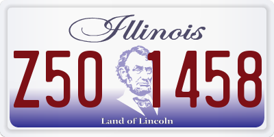 IL license plate Z501458