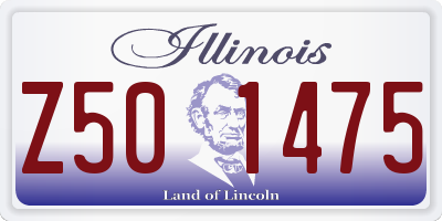 IL license plate Z501475