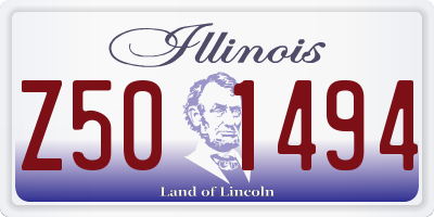 IL license plate Z501494