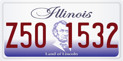 IL license plate Z501532