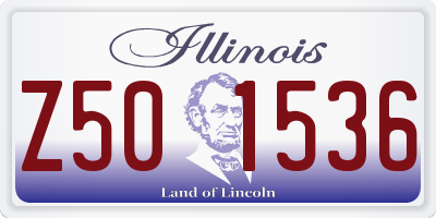 IL license plate Z501536