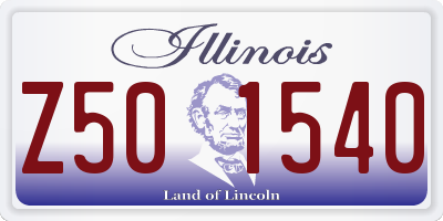 IL license plate Z501540