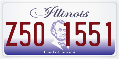 IL license plate Z501551