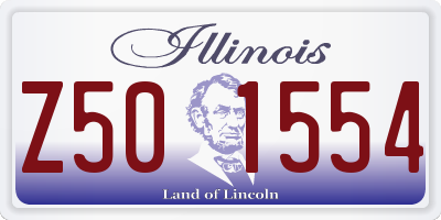IL license plate Z501554