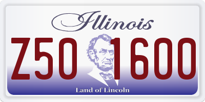 IL license plate Z501600