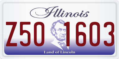 IL license plate Z501603