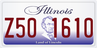 IL license plate Z501610