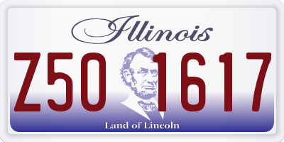 IL license plate Z501617