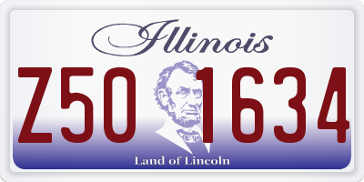 IL license plate Z501634