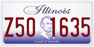 IL license plate Z501635