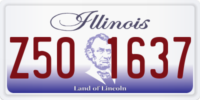 IL license plate Z501637