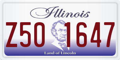 IL license plate Z501647
