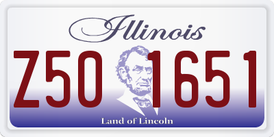IL license plate Z501651