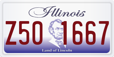IL license plate Z501667