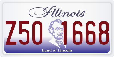 IL license plate Z501668