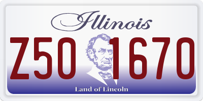 IL license plate Z501670