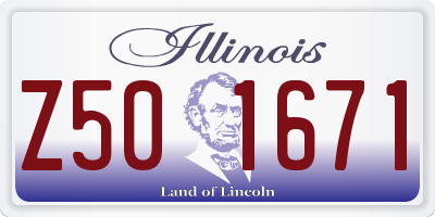 IL license plate Z501671
