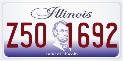 IL license plate Z501692