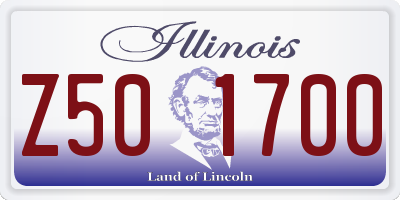 IL license plate Z501700