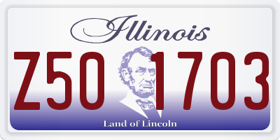 IL license plate Z501703