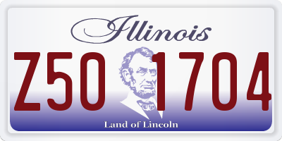 IL license plate Z501704