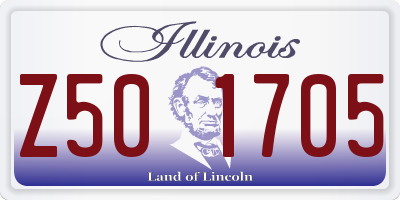 IL license plate Z501705