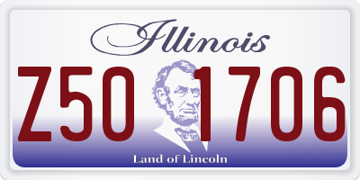 IL license plate Z501706