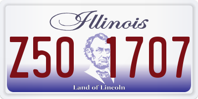 IL license plate Z501707