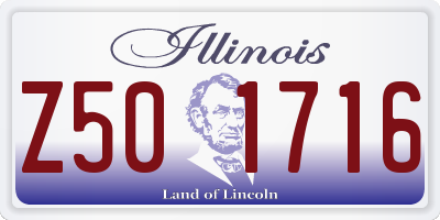 IL license plate Z501716