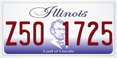 IL license plate Z501725